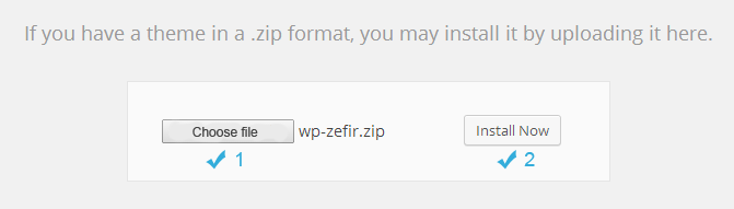 Upload Theme zip File